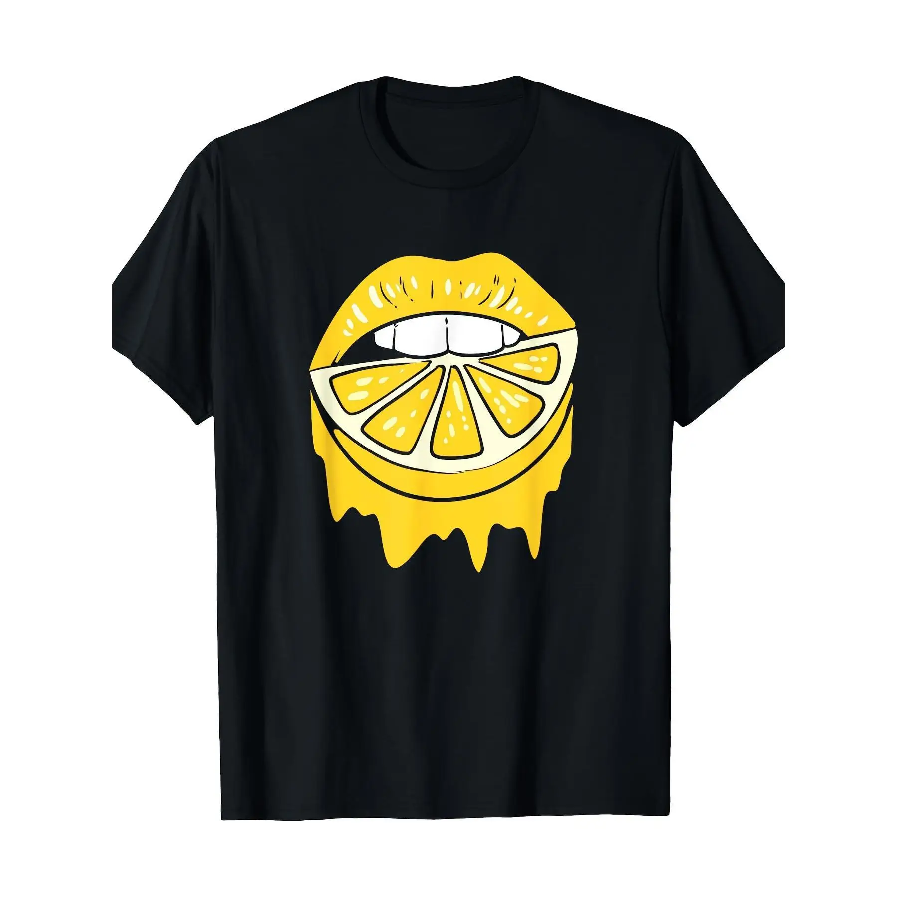 

Funny Sexy Lemon Lips T-Shirt, Cute Summer Fruit Graphic Tee, Women's Trendy Citrus Lover Top, Y2K Aesthetic Gift for Her