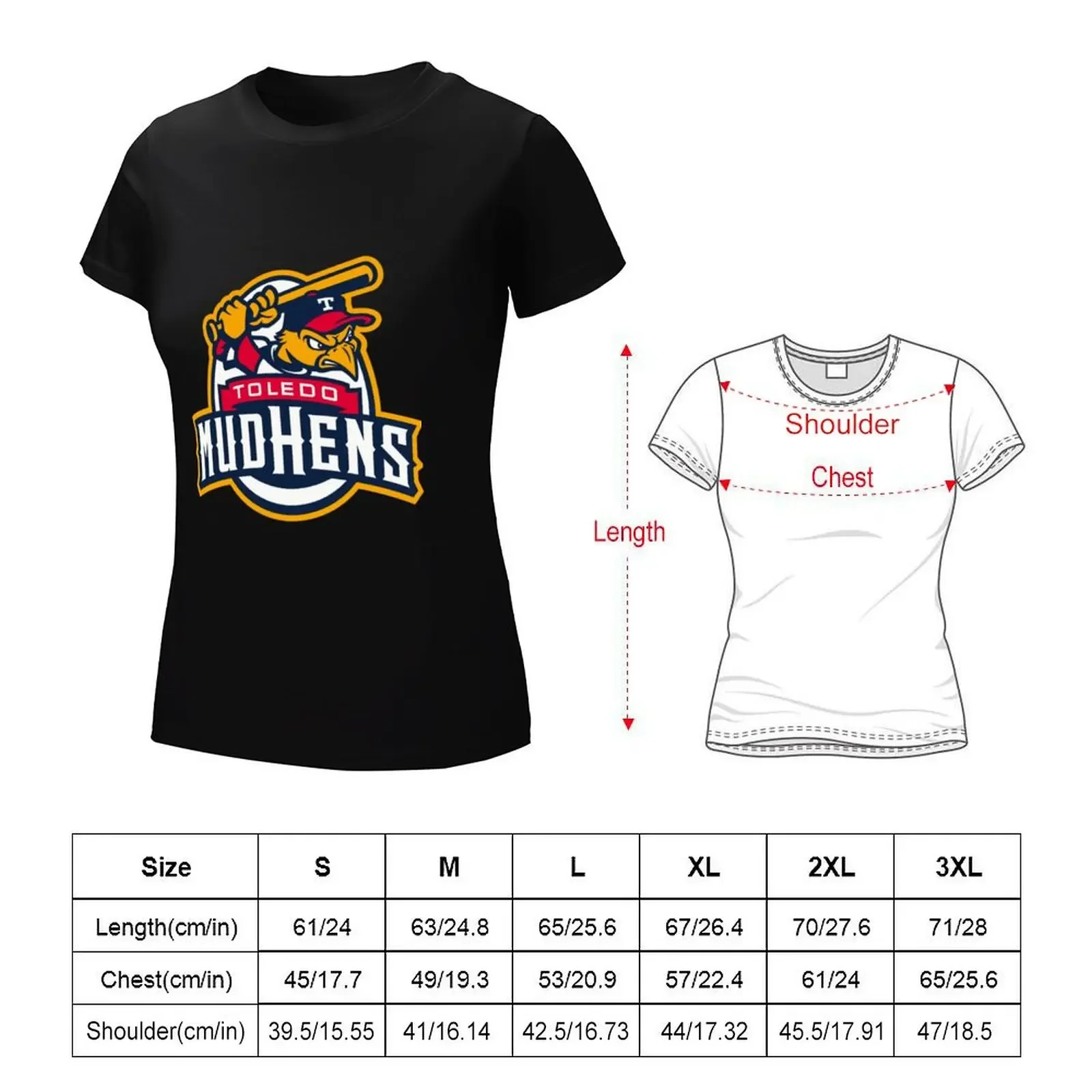 toledo mud hens,mudhens Classic T-shirt summer top oversized t shirts for Women loose fit