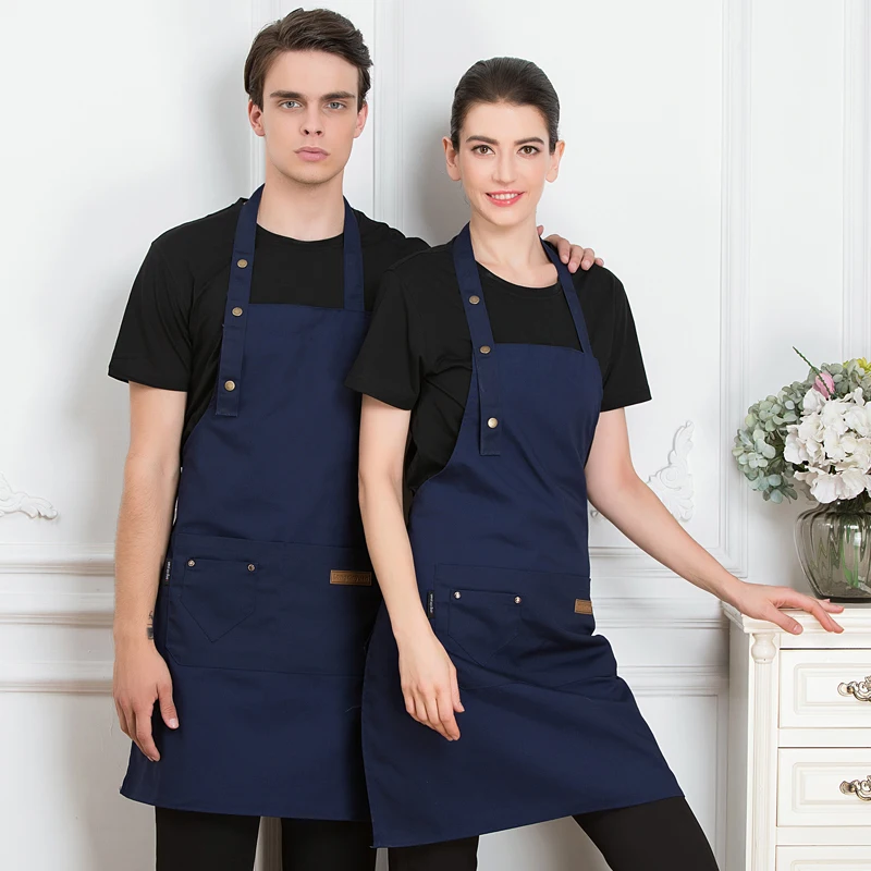 Customized Canvas Apron with Logo Custom Nail Beauty Salon Waiter Uniform Pinafore Hairdresser Coffee Bubble Shop Barber Work