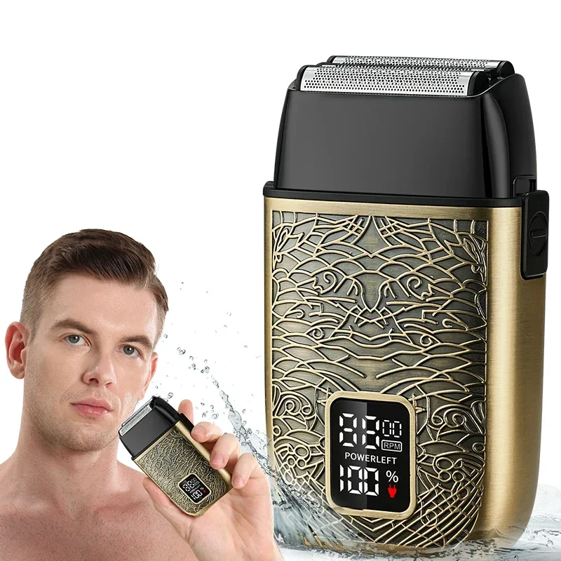 2024new Rechargeable Hair Cutting Bald Shaver Resuxi LK-3010 Salon Professional Electric Double Foil Shaver Men Razor