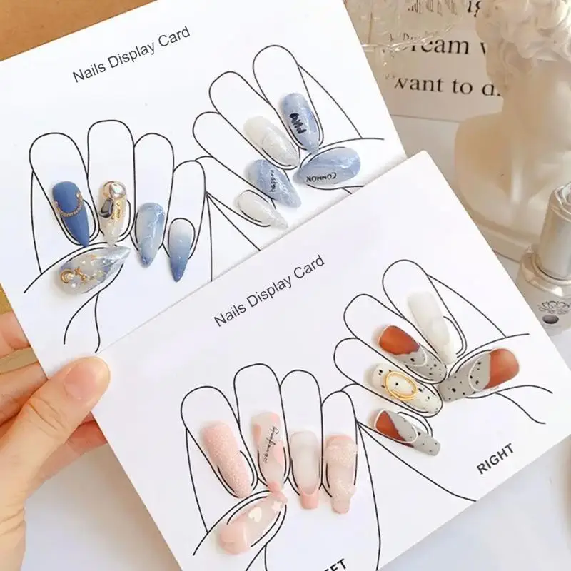 NEW 10 Sheets/Lot Nails Display Card Hand Feet False Nail Tips Packing Card Nail Art Storing Cardboard Manicure Showing Cards