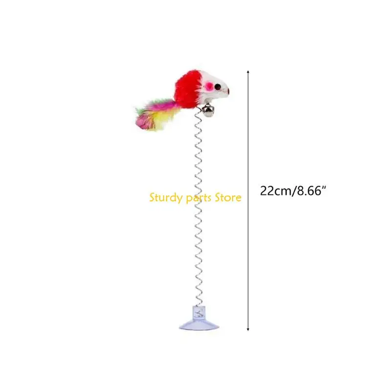 97QC ريشة الريش WAND TOY TOY Spring Mouse Mouse