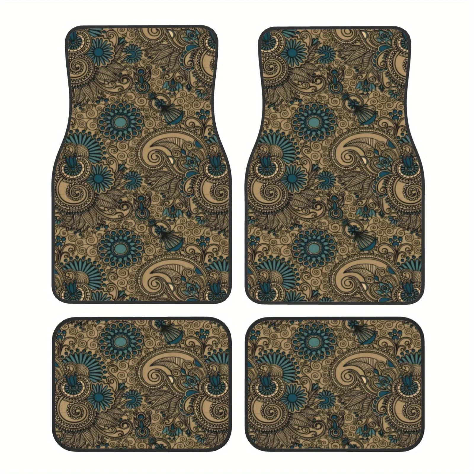 Complete Set Of Universal Car Floor Mats For Every Model (4pcs) | Made From High-Density Polyester | Long-Lasting And Easy To Cl