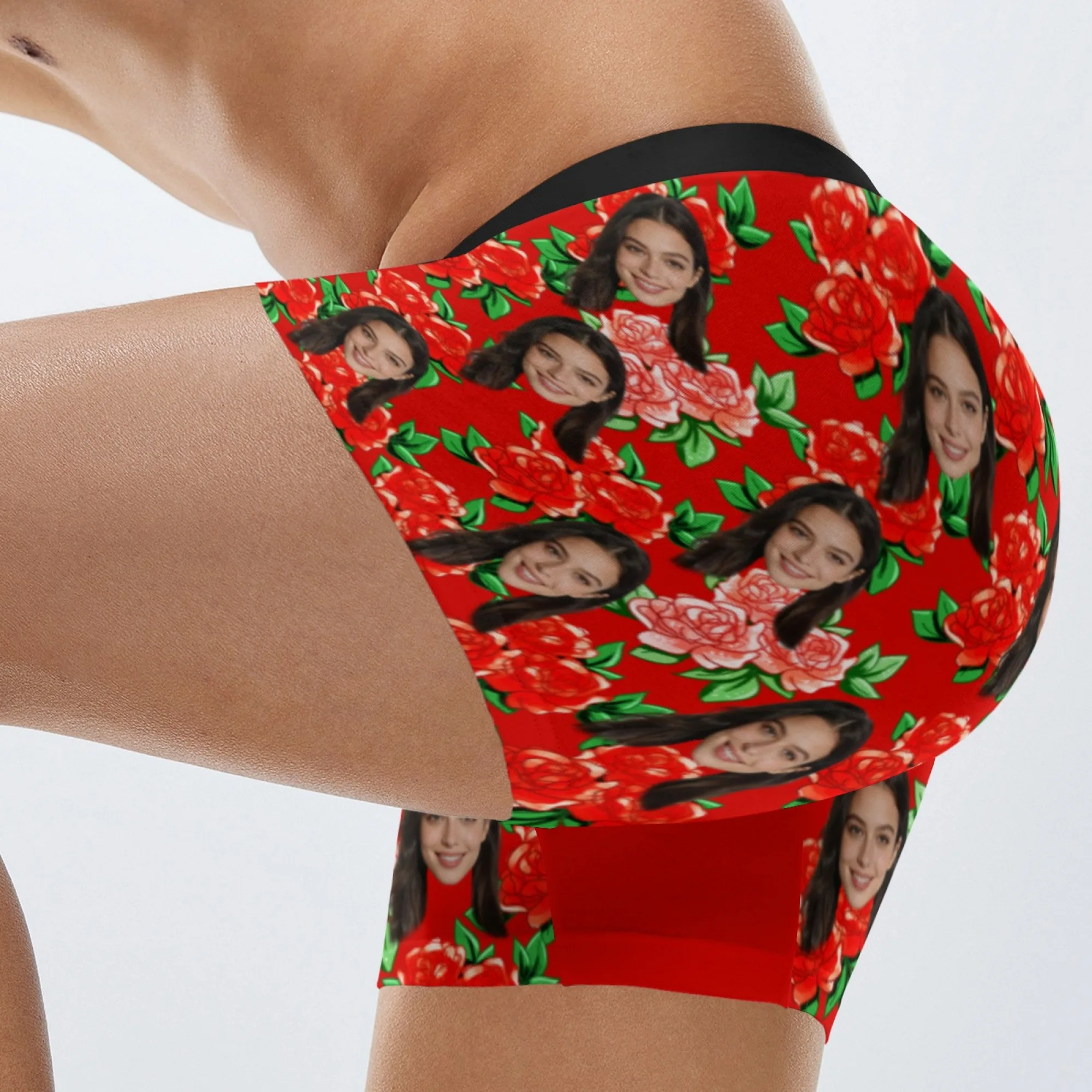 Personalized facial photos customized underwear  flat cornered men's Valentine's Day gift for husband  anniversary gift for fath view 3