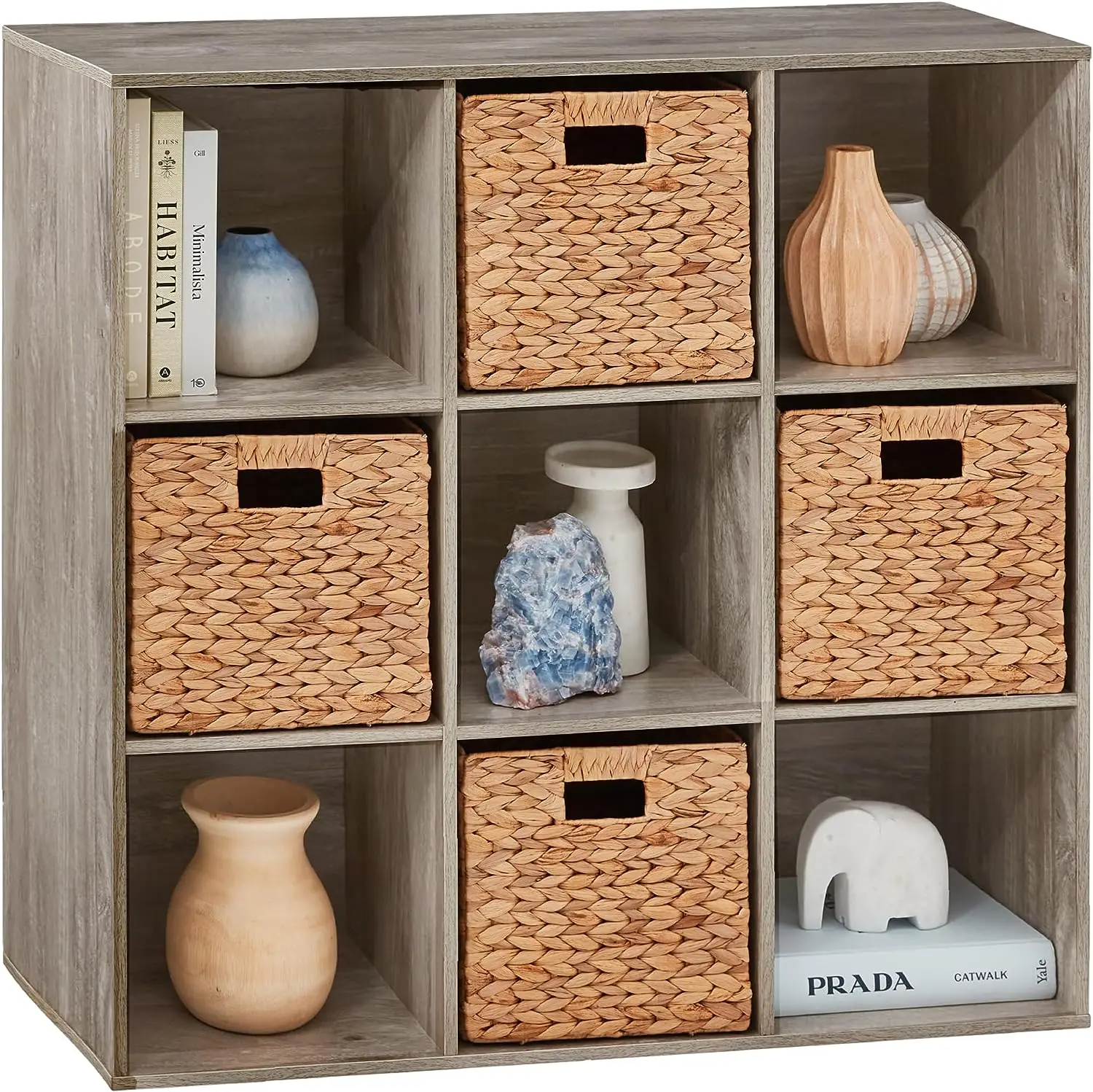 

9 cubic storage manager, 11 inch bookshelf opening, bookshelf, display rack, customizable, with 3 removable backboards