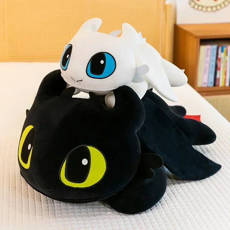 Cute Toothless Stuffed Cushion Light Fury Dragon Plush Back Cushion Cartoon Action Bionicle Night Furia Pillow Home Decoration