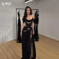 LORIE-vestido de noche de sirena brillante, apliques con hombros descubiertos, vestido de fiesta de princesa de gasa, vestido de fiesta plisado brillante personalizado