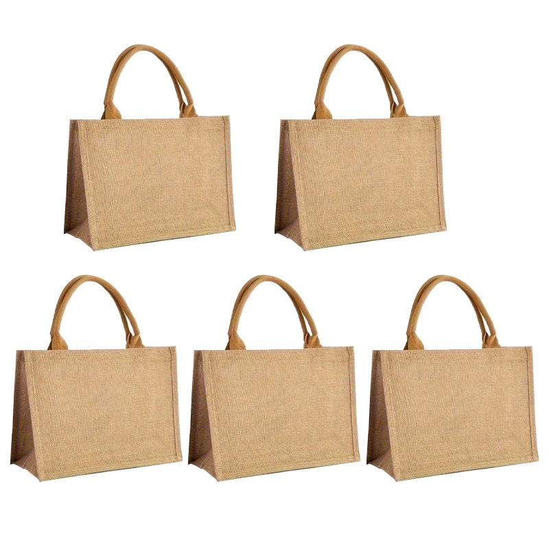 Linen Bags, Hand-Painted Tote Bags, Shopping Bags, Laminated Bags, Reusable Burlap Tote Bags, Eco-Friendly Plain Linen Shopping Bags, Suitable for DIY Heat Transfer, Weddings, Birthday Party Favors, Grocery Storage, an