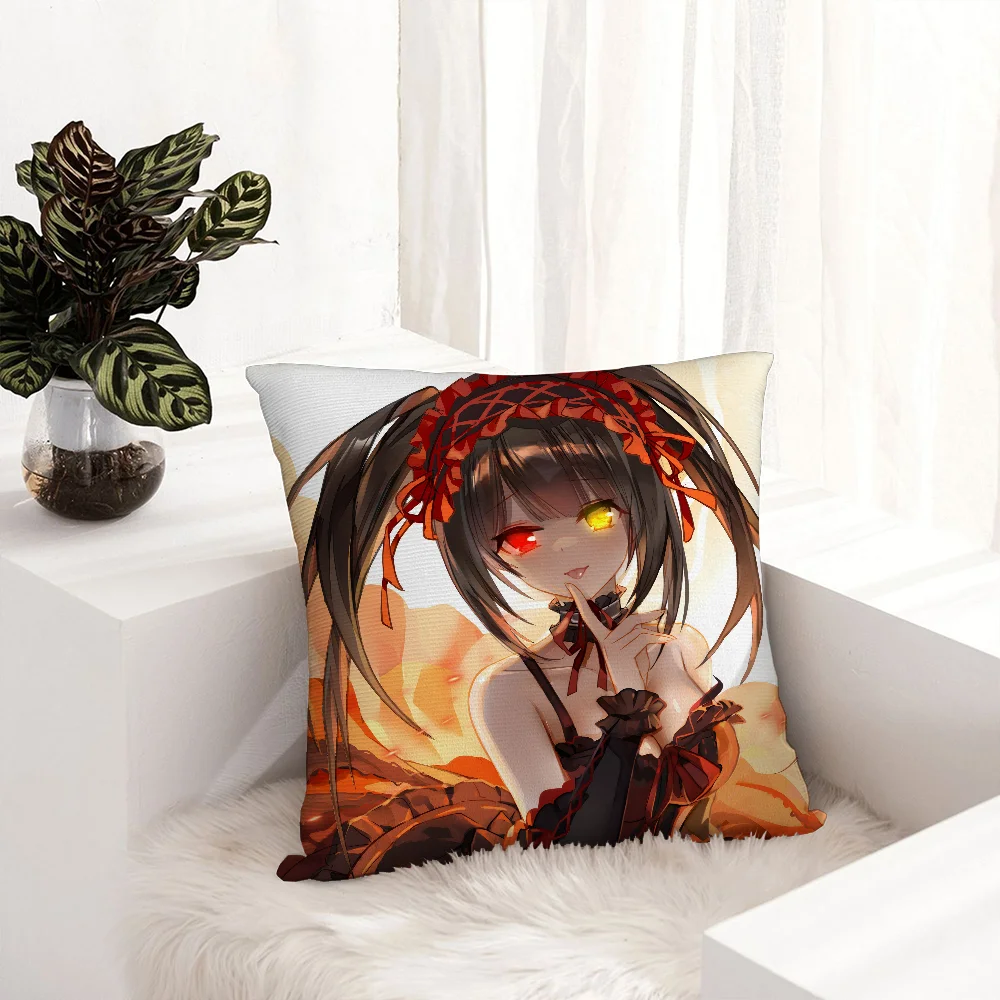 T-Tokisaki Kurumi Anime Pillow Case Plush Fabric Soft Pillowcase Double Sided Print  Sofa Cushion Cover Throw Pillow Cover