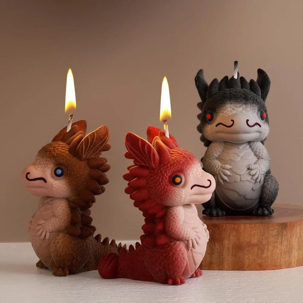 Dragon Carrying Hands Dragon Aroma Candle Silicone Mold DIY Handmade Soap Dragon Baby Plaster Ornament Candle Making Supplies