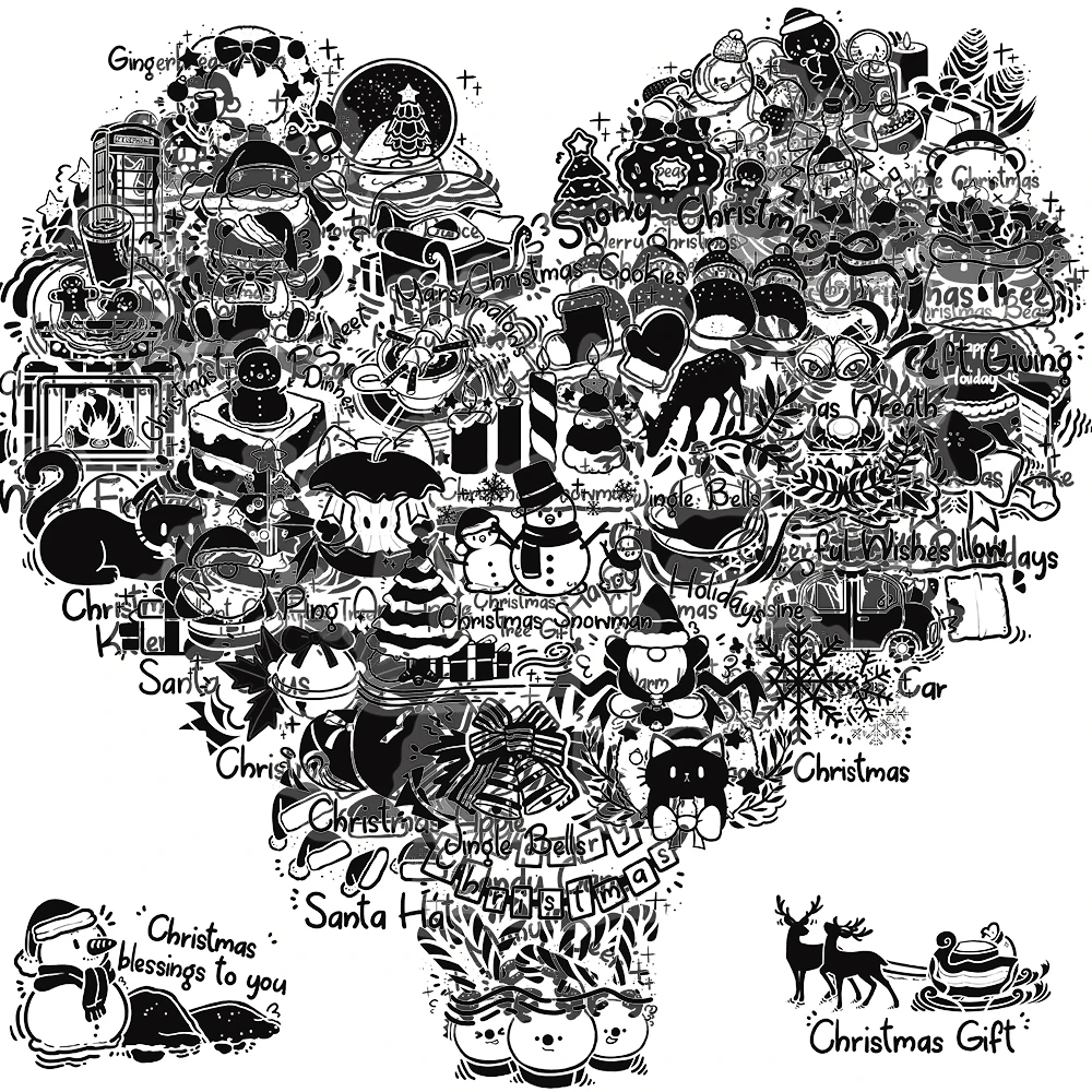 50/100 قطعة الحبر مصبوغ عيد الميلاد الكتابة على الجدران ملصقات عيد ميلاد سعيد محمول الأمتعة الهاتف دراجة الكتابة على الجدران البلاستيكية ملصق مضاد للمياه