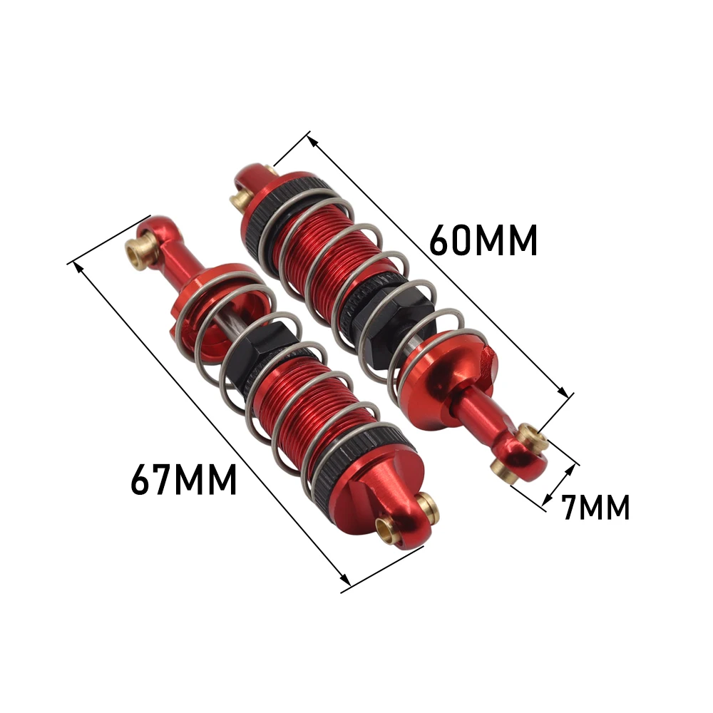 Metal Front and Rear Hydraulic Shock Absorbers Hole to Hole 60MM For MJX Hyper Go 1/14 14301 14302 Rc Car Upgrade Parts