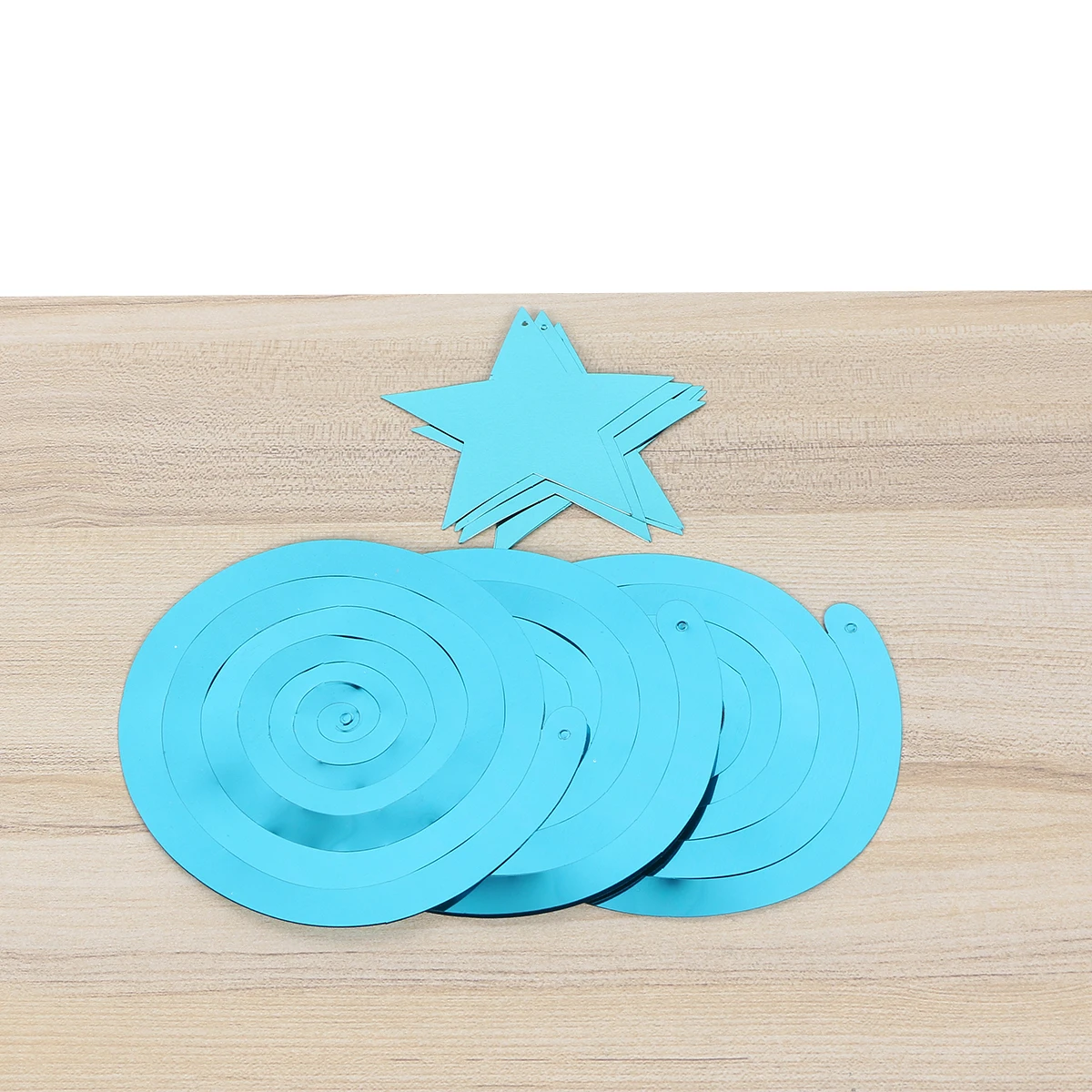 

6 Pcs PVC Spiral Hanging Decoration Home Pantegram Shaped Ornaments Blue