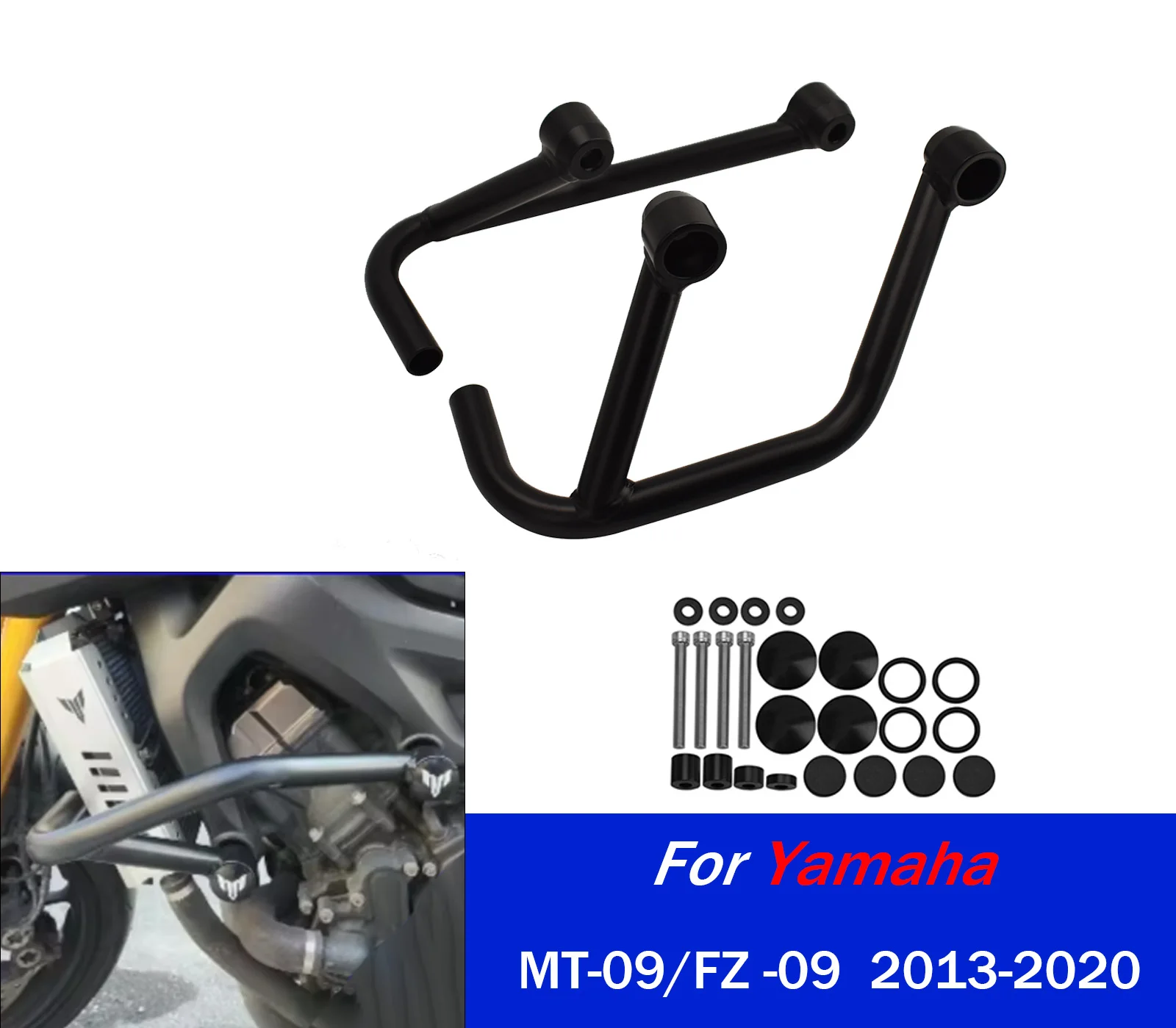 

For Voor MT 09 Crash Bar Frame Bumper Voor Yamaha MT-09 FZ-09 MT09 FZ09 2013-2020 Motorfiets Snelweg Engine Guard kuip Protector