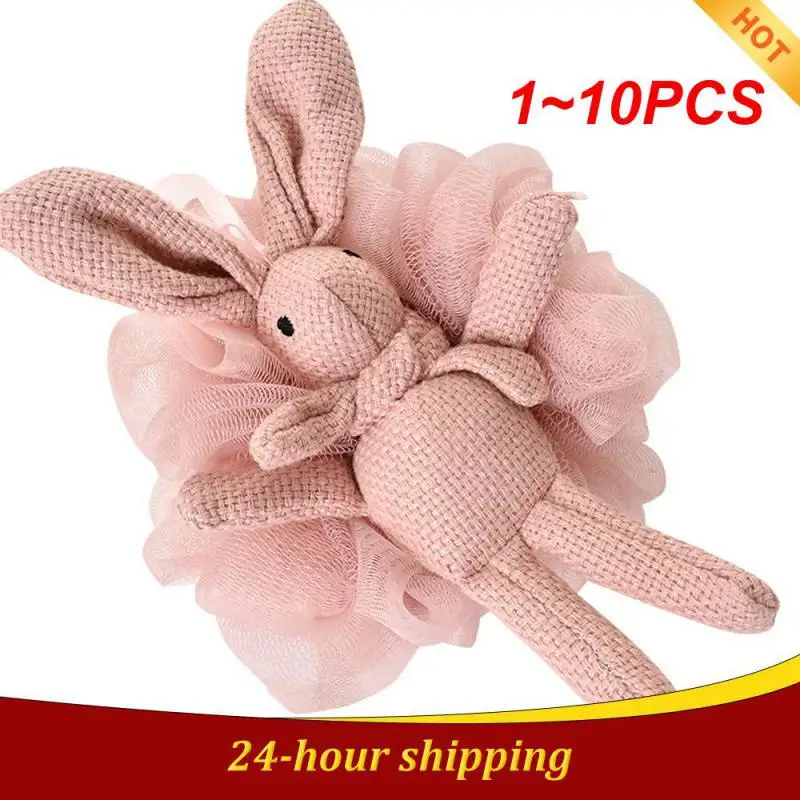 

1~10PCS Lovely Bathing Wishing Rabbit Design Bath Balls Baby Bath Sponge Body Massager Cleaning Shower Brush Kids Adult Skin