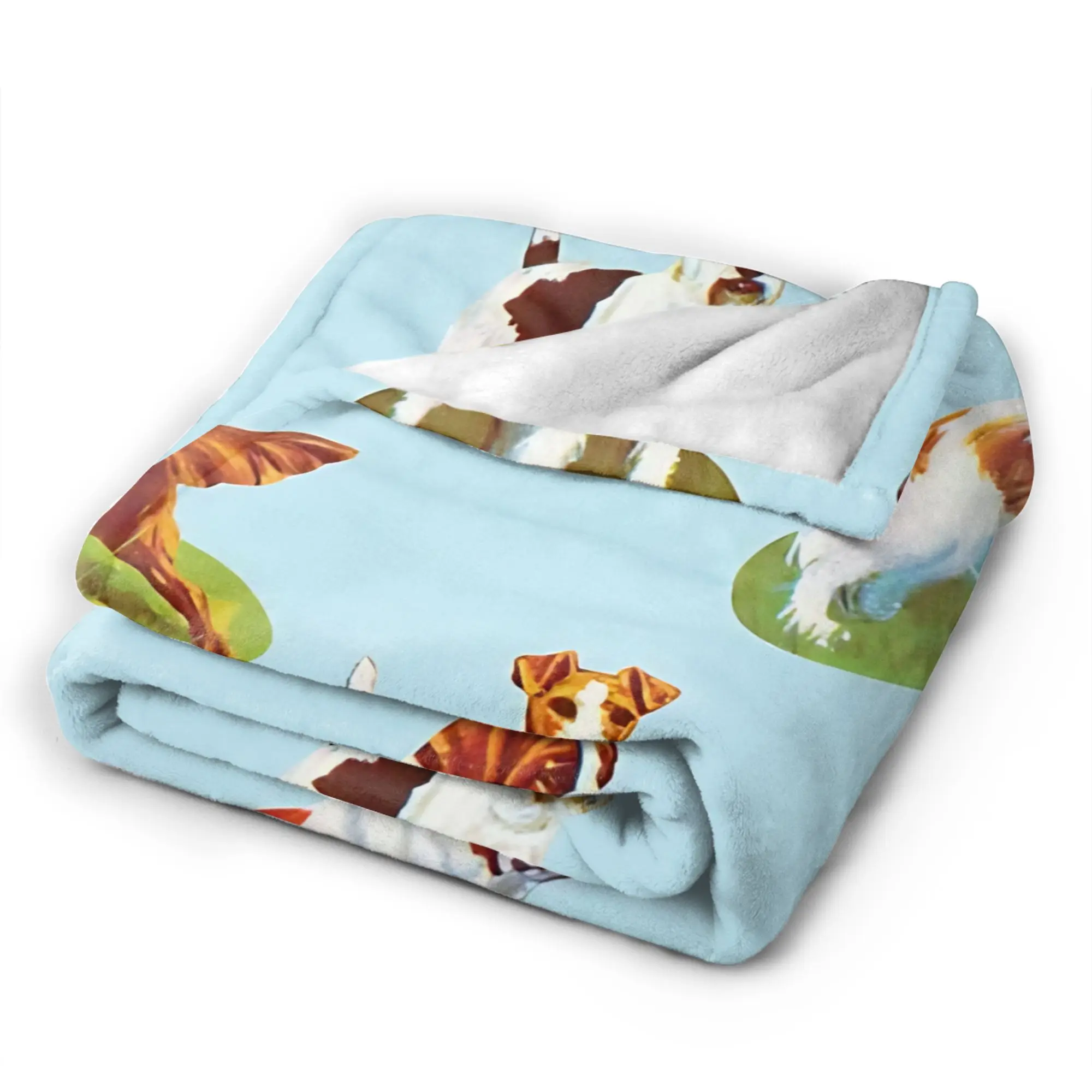 Retro Vintage Art Cute Dogs Blanket  Warm Soft Street Trend Plush Bedding Throws For Kids Home Decor Flannel Bedspread Bed Cover