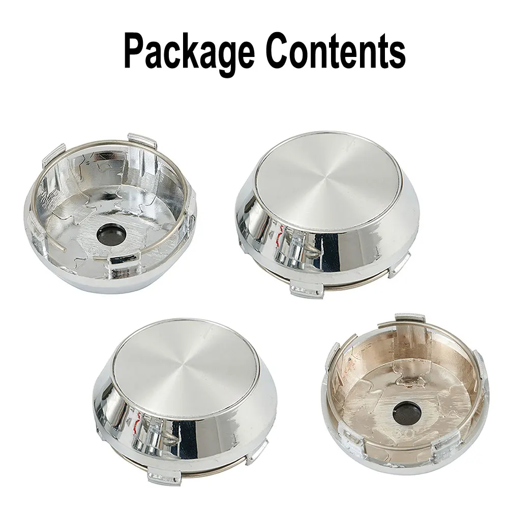 Parts Car Wheel Center Cap For Wheel Center Cap Front Or Rear Hub Cap No Logo Rim Chrome 4 Pcs/Set Silver 4pcs