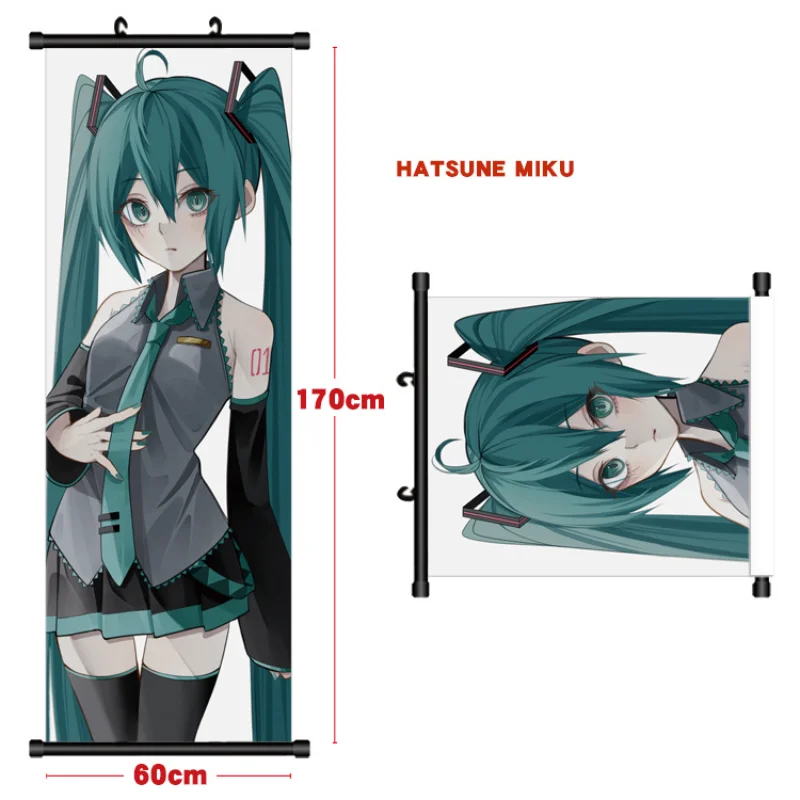 170CM Hatsune Miku Poster Wall Picture Figure Hanging Painting Office Home Decor Toys Anime Silk Cloth Wall Hanging Painting