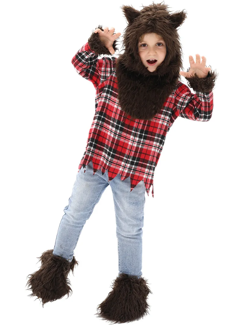 Disfraz de Caperucita Roja de libro de cuentos para niños, disfraz de Carnaval para Halloween, semana del libro, disfraz de Niño de lobo grande y malvado