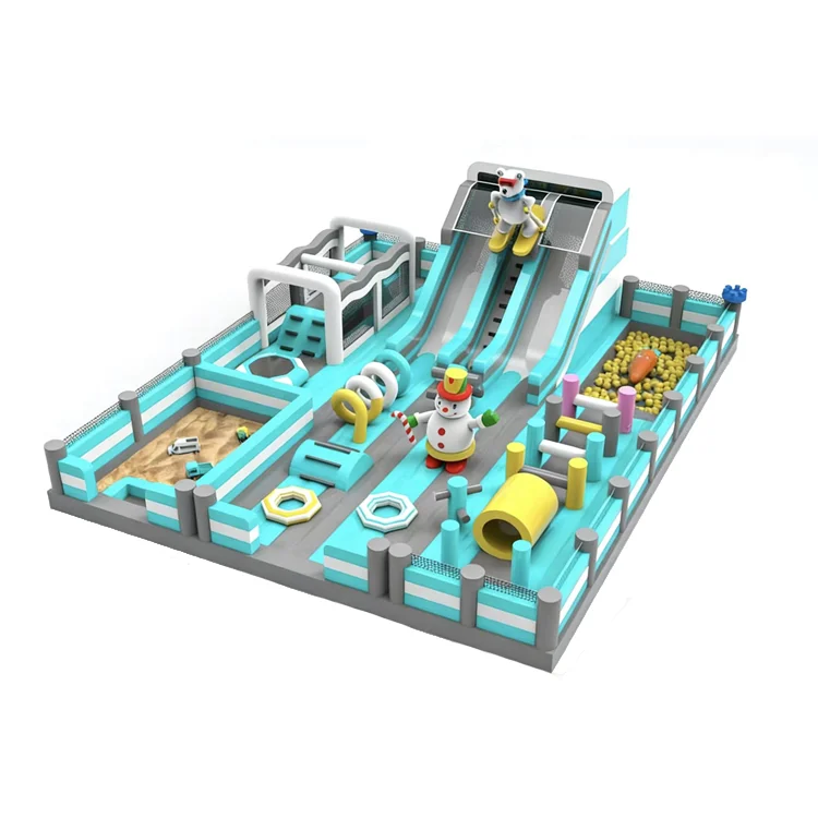 

Cartoon Character Themed Inflatable Play Park with Slide Tower & Ball Pit Commercial Grade Indoor Outdoor Amusement Equipment