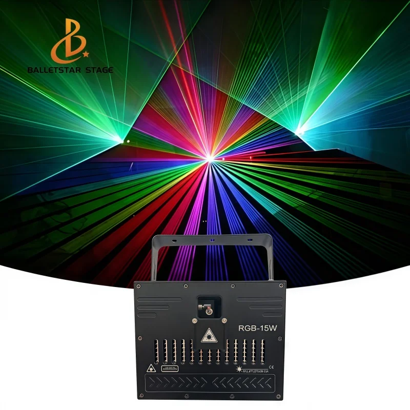 15w Laser Show ILDA 3d Laser Projector Party Disco Stage Full Color Lazer Animation Dj Lasar Light For Night Club