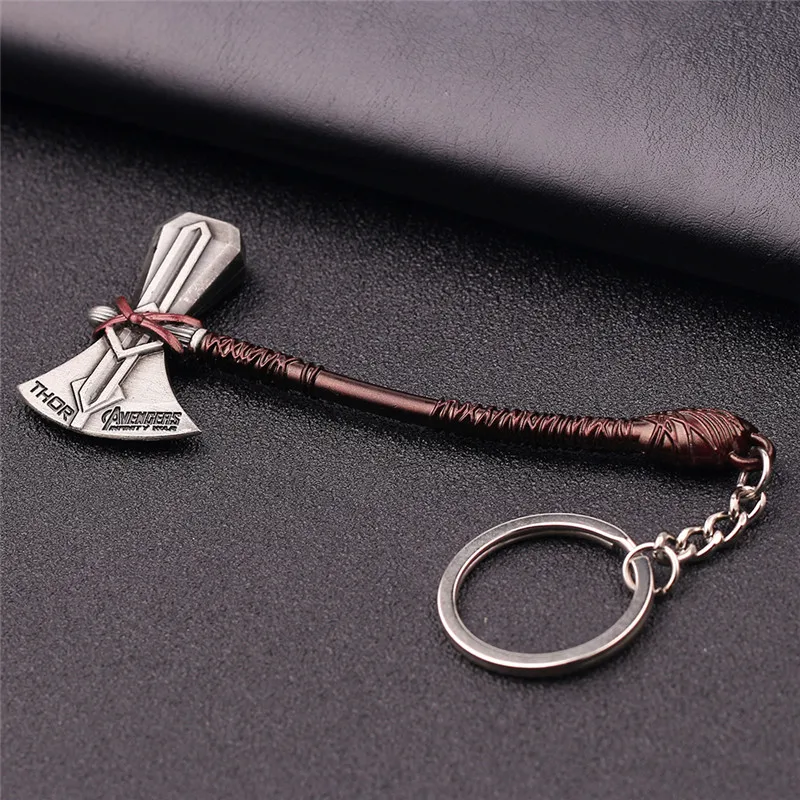 Superhero Marvel Thor Love and Thunder Cosplay Stormbreaker Axe Metal Keychain Bag Pendant Key Chain Jewelry Accessories Prop