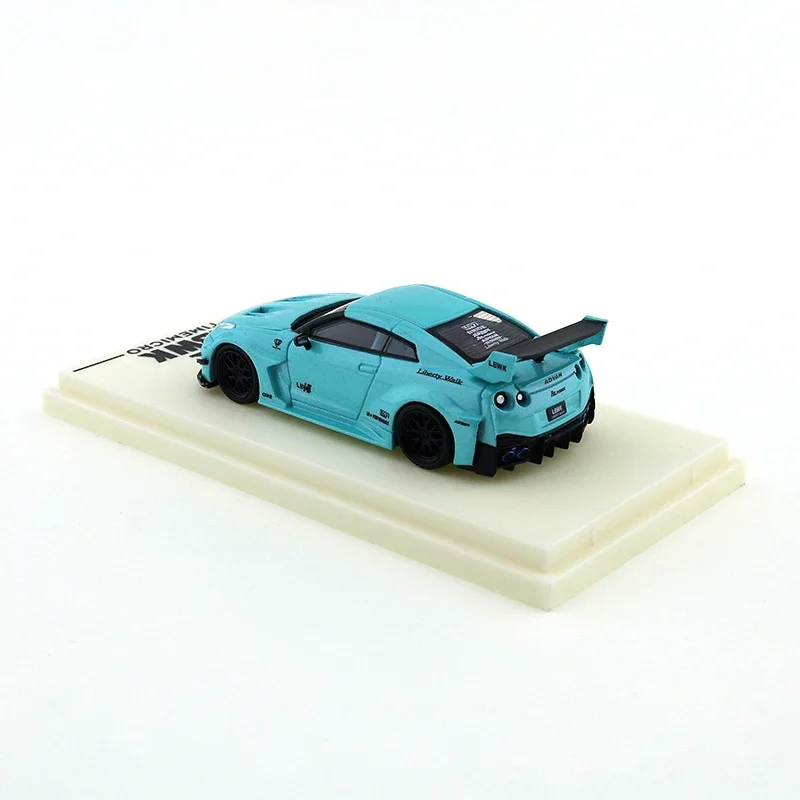 TIJD MICRO 1/64 Nissan GTR3.0 Tiffany Blauwe Auto Legering Speelgoed Motorvoertuig Diecast Metalen Model Kinderen Kerstcadeau Speelgoed voor Jongens