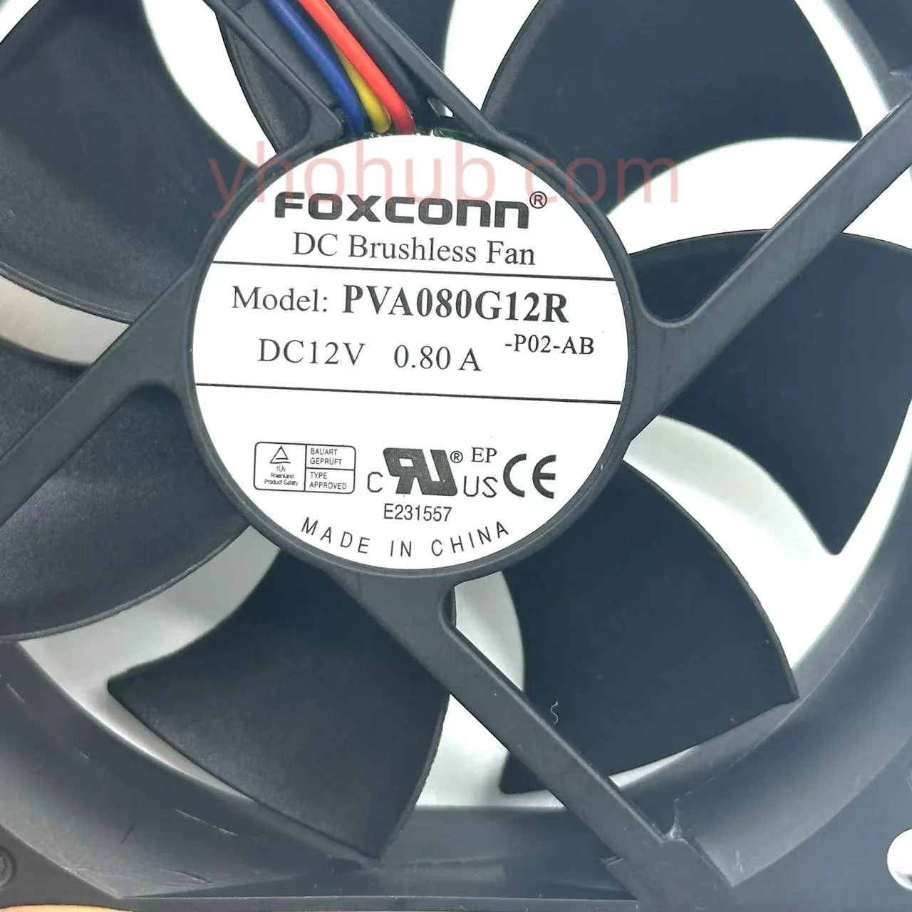 Foxconn PVA080G12R P02-AB DC 12V 0.80A 80x80x25mm Server Cooling Fan
