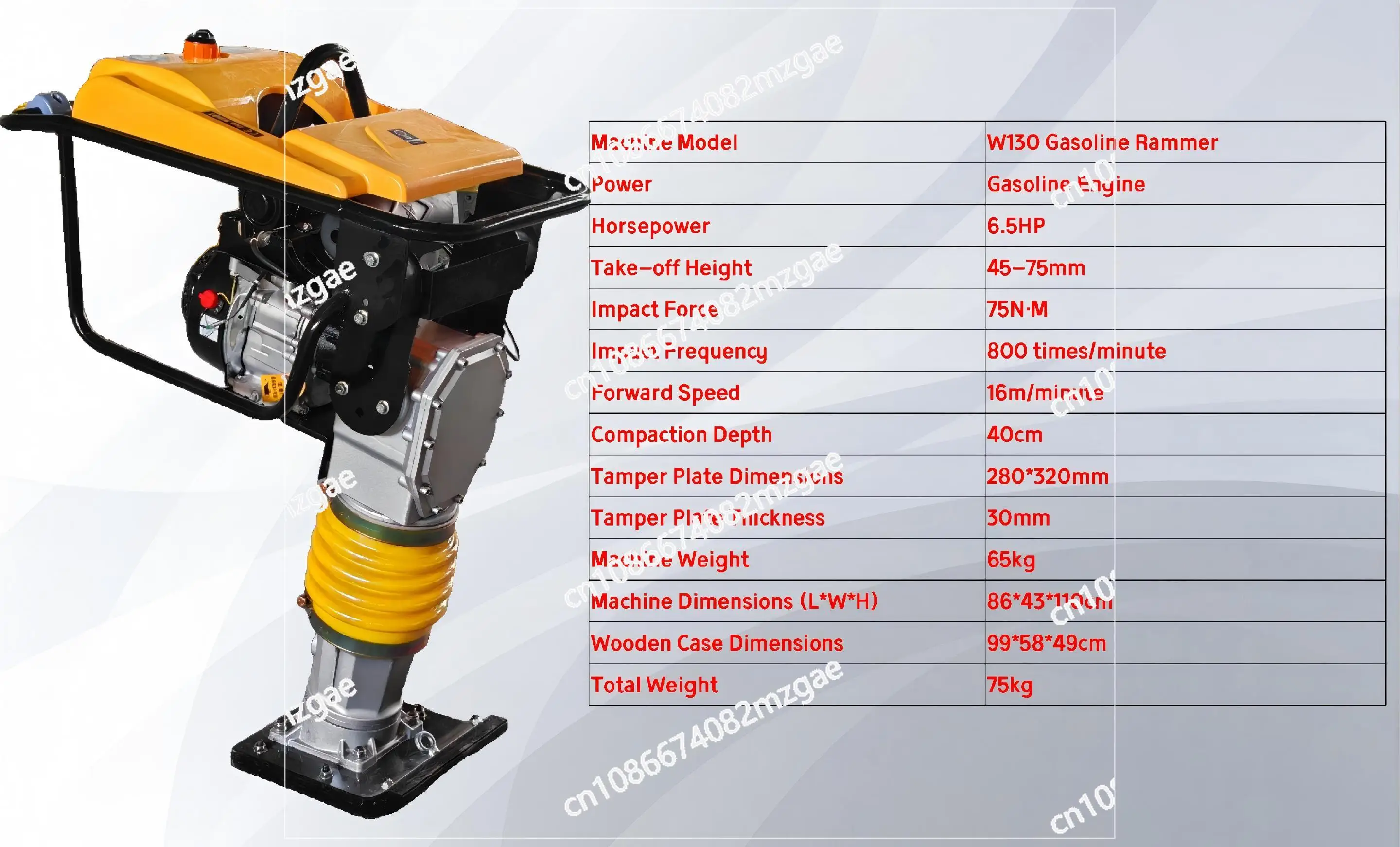 220V/380V Electric Vibratory Impact Rammer Tamping Rammer for Gravel Asphalt Pavements