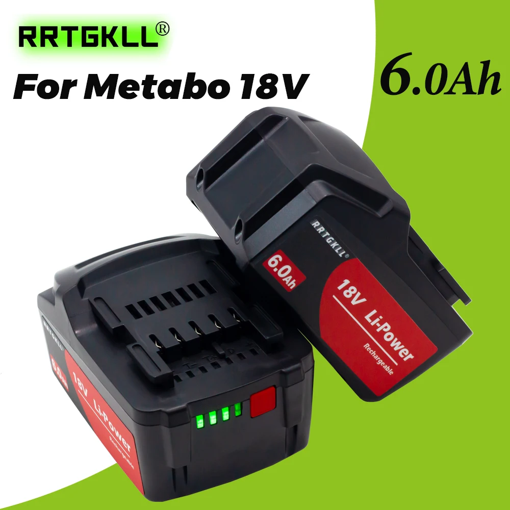 

Latest Upgraded 18V 6.0Ah Battery for Metabo Cordless Power Tool Drill Drivers Wrench Hammers for Metabo 625592000 625591000