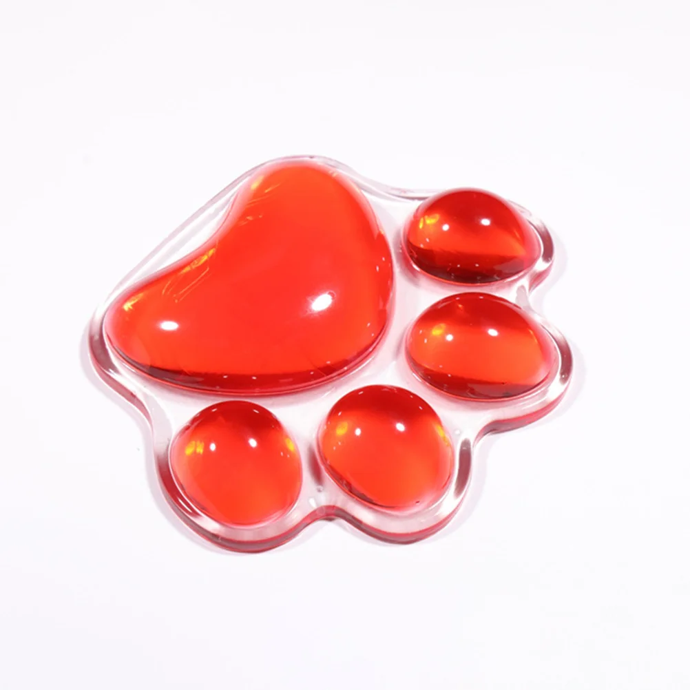 

Cat Claw Wrist Pad Keyboard Mouse Rest 3D Red Silica Gel Transparent Comfort Desk Accessory Practical Cushion Non