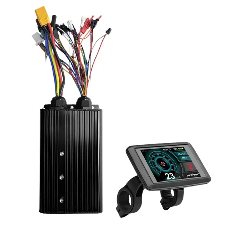 

A51Q-UKC1+ LCD Display Meter+ Sine Wave/Square Wave Interchange Controller 48V-72V 80A For E-Bike Electric Scooter