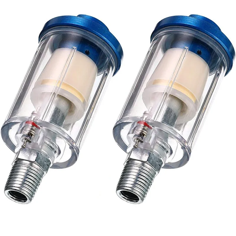 1/2Pcs Air Dryer Water Oil Separator for Compressor 1/4'' Inline Moisture Filter for Spray Paint Guns Pneumatic Tools Air Line