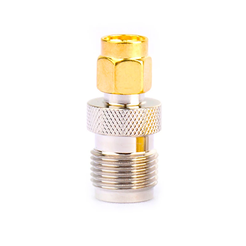 1 Piece SMA Male Plug to TNC Female Jack RF Adapter Copper Gold Plated Straight Coaxial Connector
