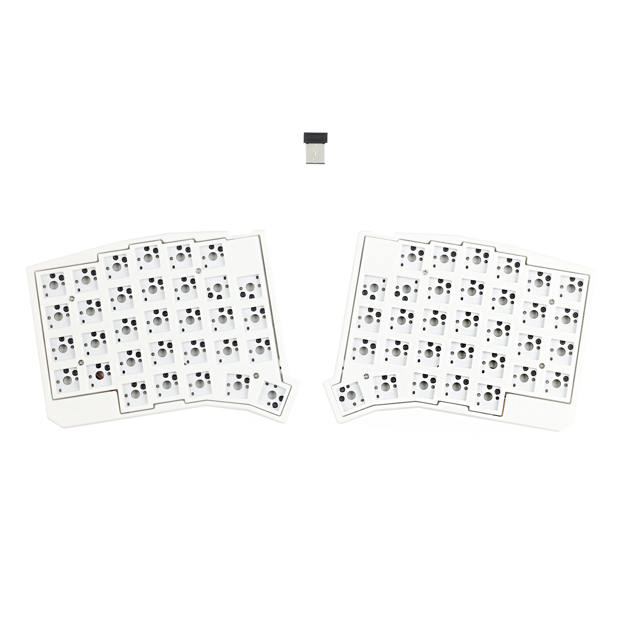 YMDK 2.4Ghz Sofle Wireless Low Profile Split Keyboard 60% 64 Keys Ergonomic Hotswappable Vial Programmable Gaming Keyboards