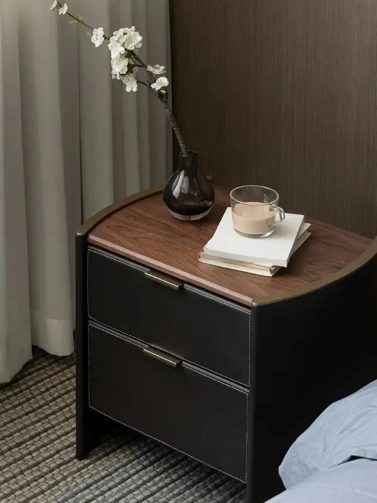 Bedroom solid wood bedside table light luxury simple modern small bedside cabinet
