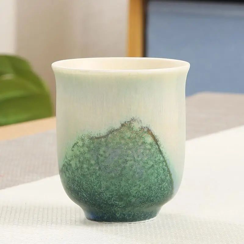 Taza de Té Grande de Cerámica Estilo Japonés, Cerámica Rústica, Juego de Té Gongfu, Taza Individual, Obra Maestra, Color Rosa Roja