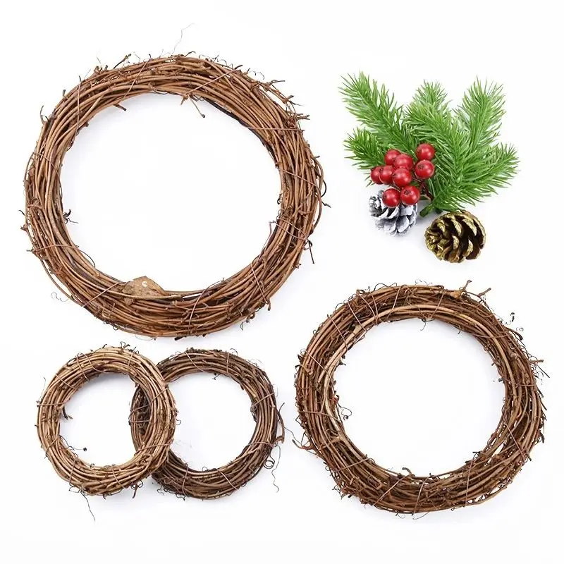 Künstlicher Rattanrahmen für Zuhause, Hochzeit, Weihnachten, Halloween, Party, Outdoor-Deko, DIY-Geschenke, Brautkranz, Wanddekoration, Accessoire – Detail 1