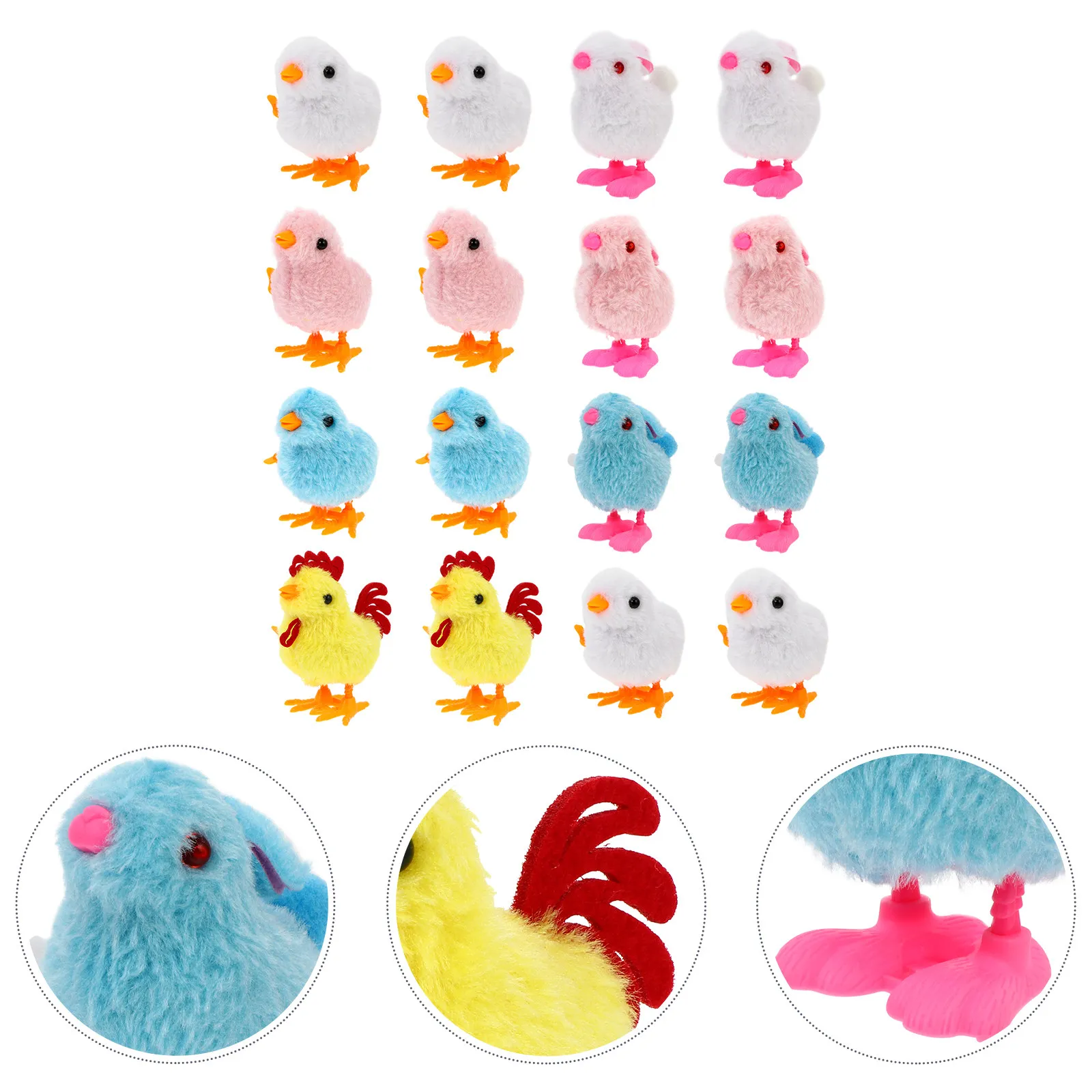 

16Pcs Easter Chicken Rabbit Wind Up Clockwork Animals for Kids Toddlers Birthday Gifts Funny Interactive Wind-Up Toys