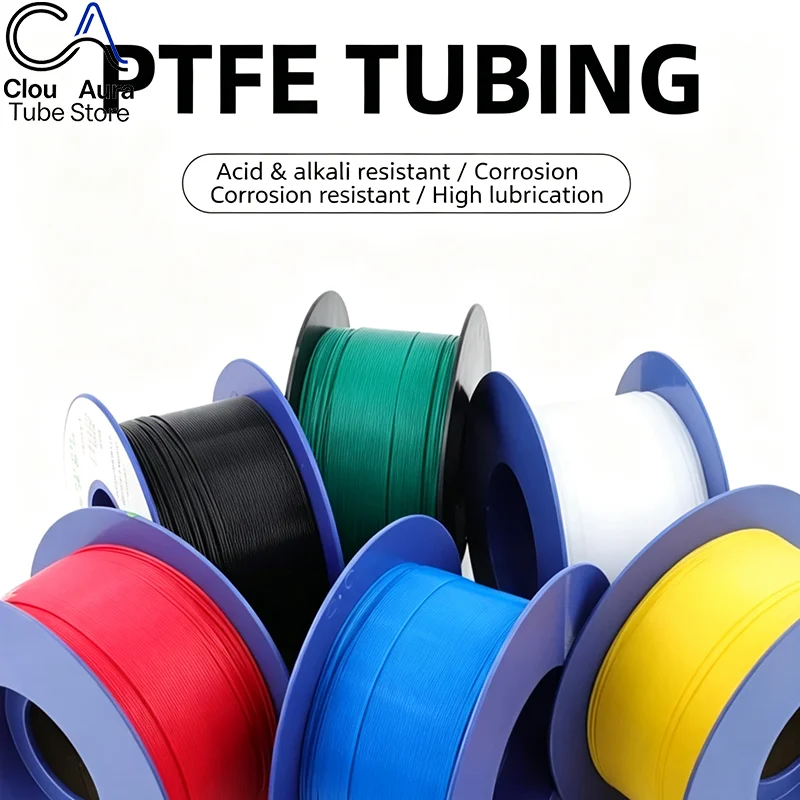 2/8m F46 PTFE Insulated Capillary Hose ID 0.3‑8.4mm 2.5KV 150V High Temp Corrosion Resistant Rigid Transmission Protector Tube