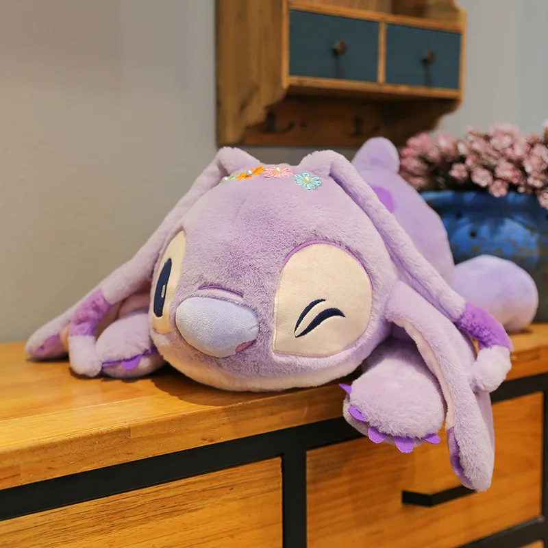 Wink Stitch Plush Doll Purple Disney Lilo&Stitch Angel Plushies Toys Children Gifts Stitch Fans Collection 55/75cm Stuffed Toys