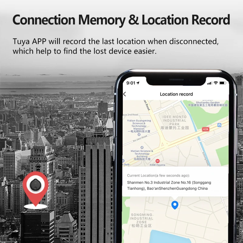 Tuya-Mini rastreador GPS con etiqueta inteligente, alarma antipérdida, buscador de llaves de mascotas, aplicación de casa inteligente, inalámbrico,