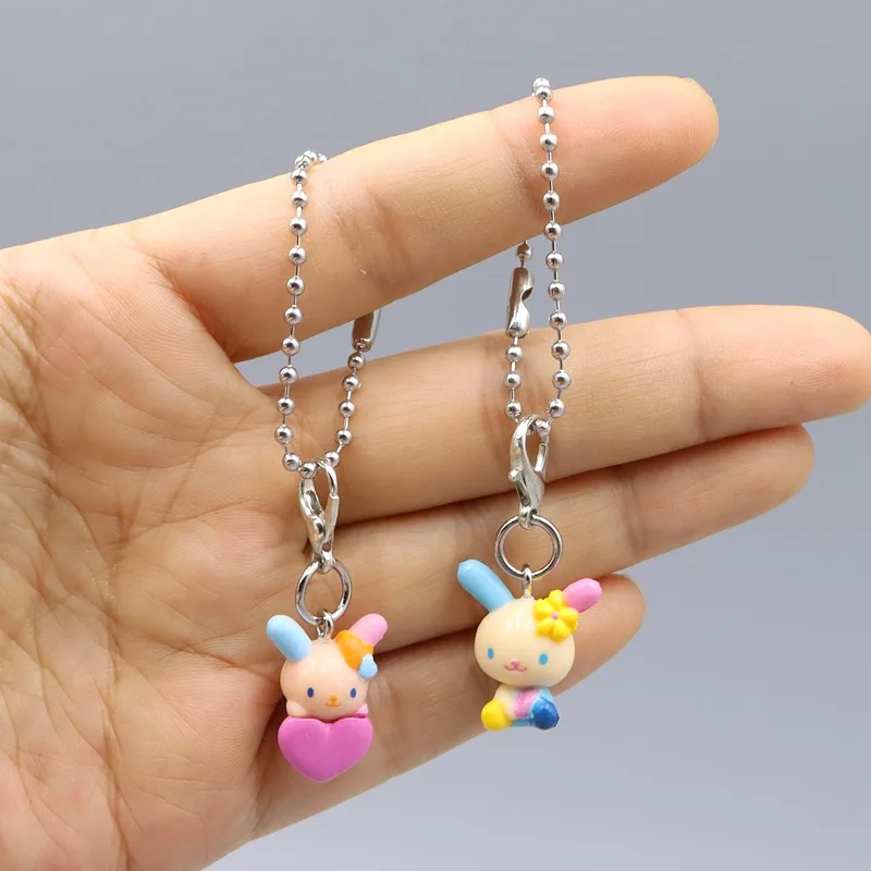 Japan Anime Image Usahana Pvc Keychain Cartoon Mini Resin Model Car Miniature Landscape Doll Creativity Zipper Decoration Toy