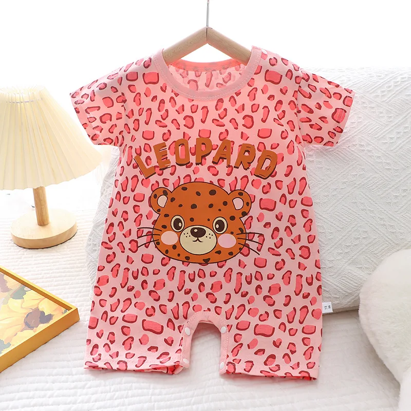 2024 Infant Toddler Crawling Clothes Cotton Summer Boys Girls Thin Male Baby Female Short-sleeved Romper suit Children\'s Onesie