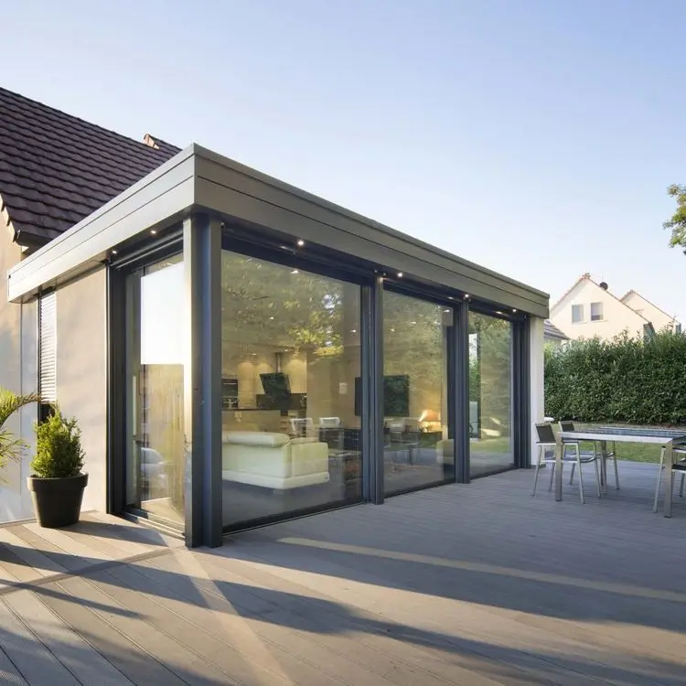 Exterior Sliding Door Outdoor Soundproof Aluminium Glass Patio Door for House Balcony Kitchen New Design Slide Doors Custom Size