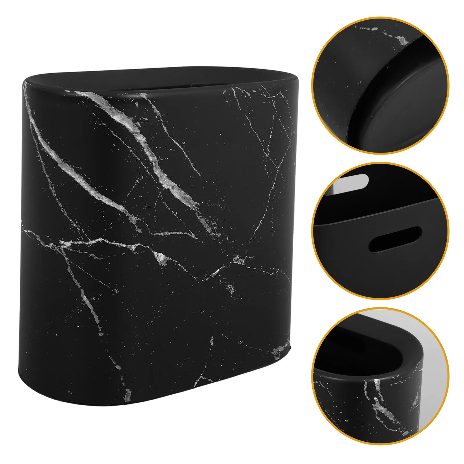 

Узкое мраморное мусорное ведро: элегантный, компактный контейнер для мусора для ванной, кухни, офиса, дома, отеля. Изысканный урна-корзина для отходов.