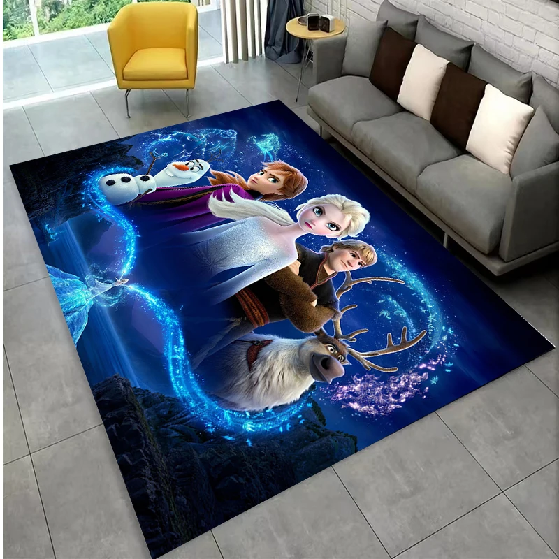 Disney Cartoon Frozen Princess Large Area Rugs Carpets Home Living Room Children\'s Kids Bedroom Sofa Doormat Floor Non-slip Mats