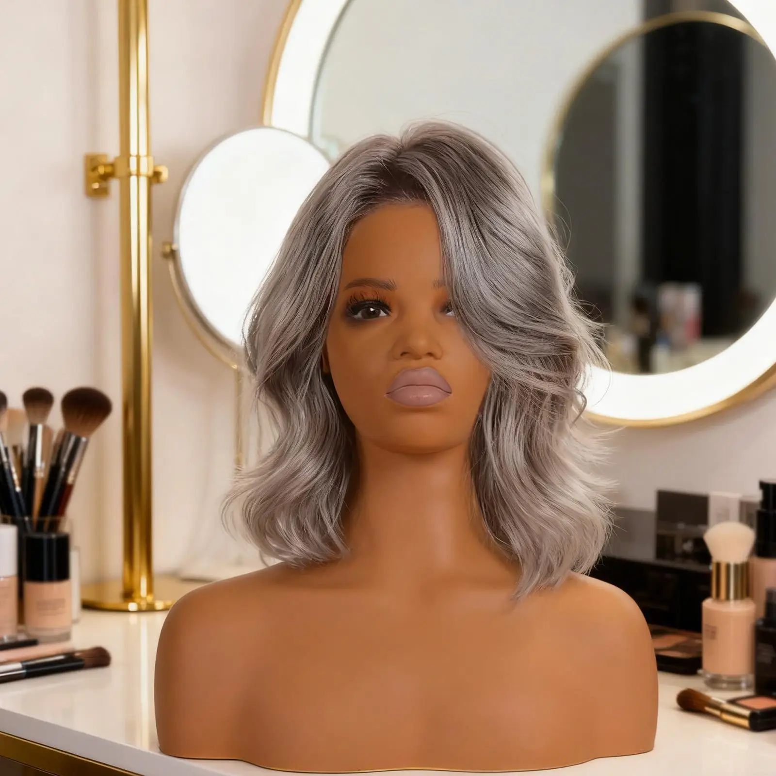 

Female Mannequin Head Multipurpose Realistic Wig Holder, Display Stand, Hat Display Stand for Beauty Accessories, Jewelry Hat