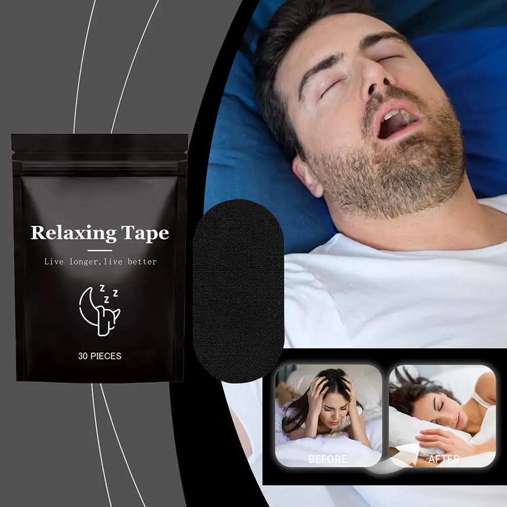 30Pieces Mouth Tape Sleep Strip For Anti-snoring Mouth Breathing Tape To Improve Sleep Mouth Stickers For Snoring Lip Patchs