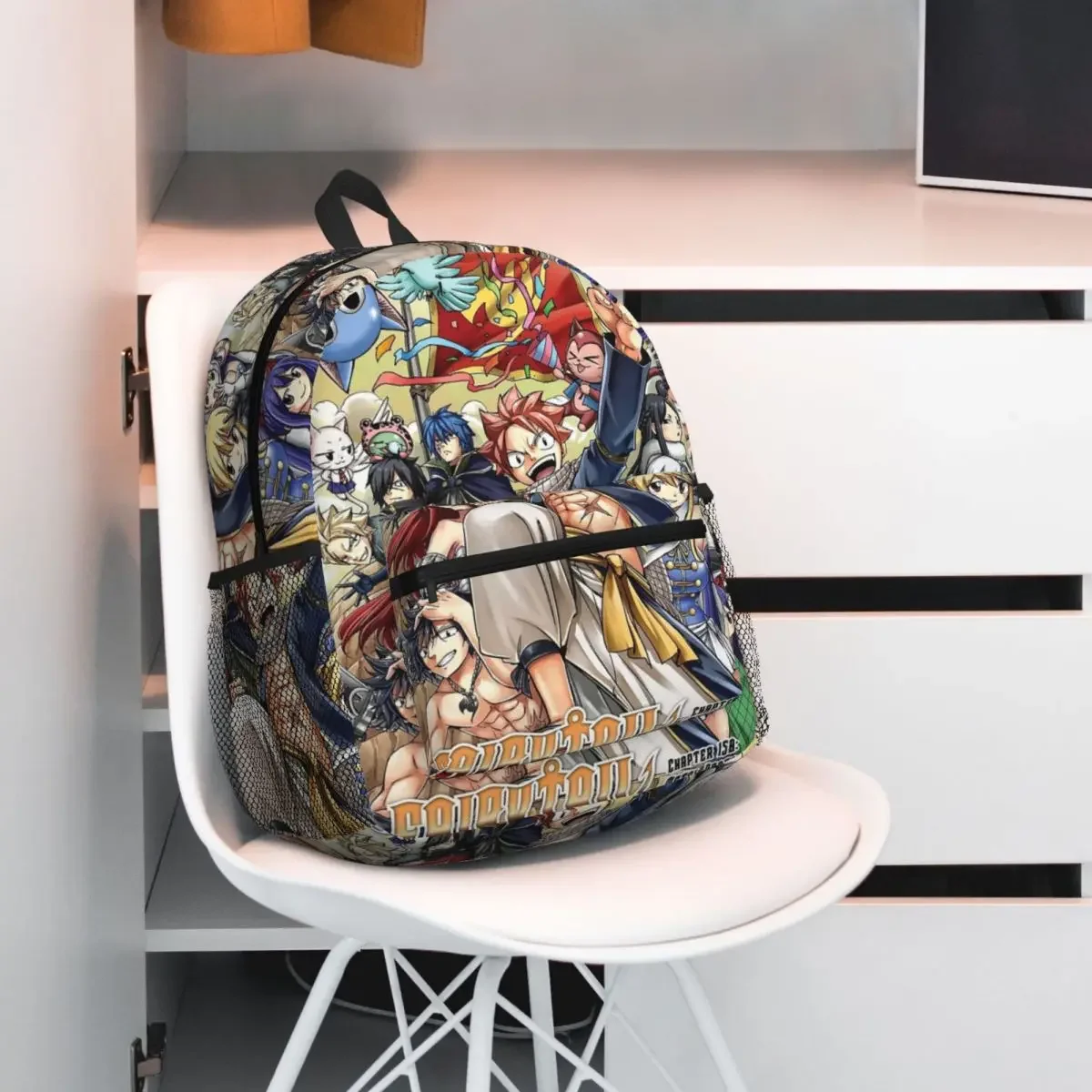 Happy Fairy Tail Student Backpack School Bag Hiking Travel Daypack for Men Women Fashion Bookbag Shoulder Bags